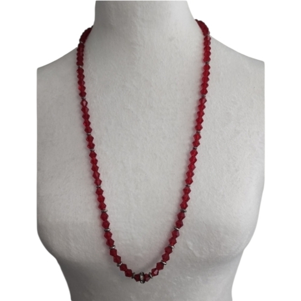 Red Crystal Beaded Necklace